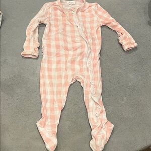 Angel deal Pink Gingham Footed One-Piece Pajamas (6-9 months)